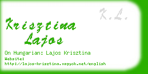 krisztina lajos business card